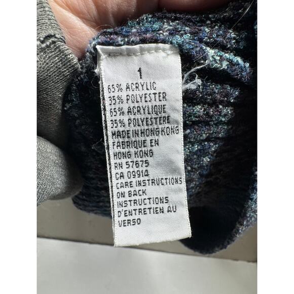 Vittadini Woman Acrylic Blue Purple V Neck Boucle Pullover‎ Sweater Size 1 - Picture 4 of 6
